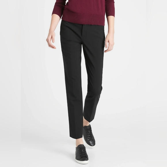 Banana Republic Ryan Slim Straight Fit Washable Wool Blend Pants Black  8 Short - Picture 14 of 14